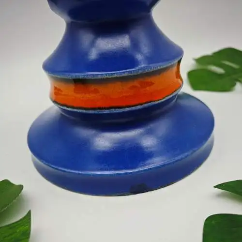 Kerzenhalter Keramik Blau Orange Fat Lava Mid Century 70er Jahre Retro Kerzenstä