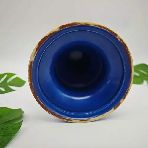 Kerzenhalter Keramik Blau Orange Fat Lava Mid Century 70er Jahre Retro Kerzenstä