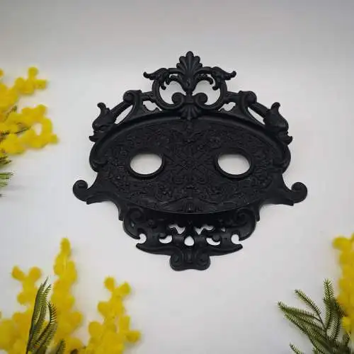 Schreibtischset schwarz Eisen Tintenfass Ornamente Lilie Briefhalter Ablage Büro