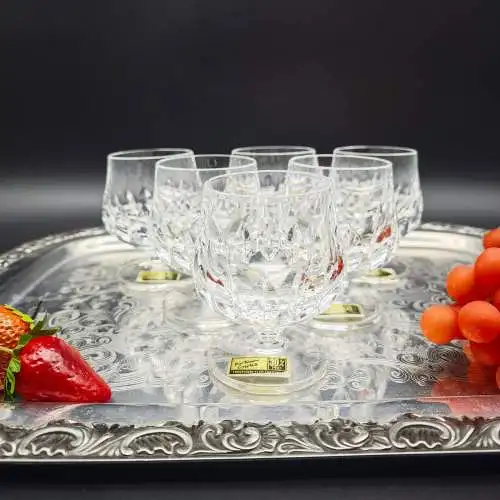 6x Cognac Glas Barthmann Cristall Trinkglas handgeschliffen Kristallglas edel