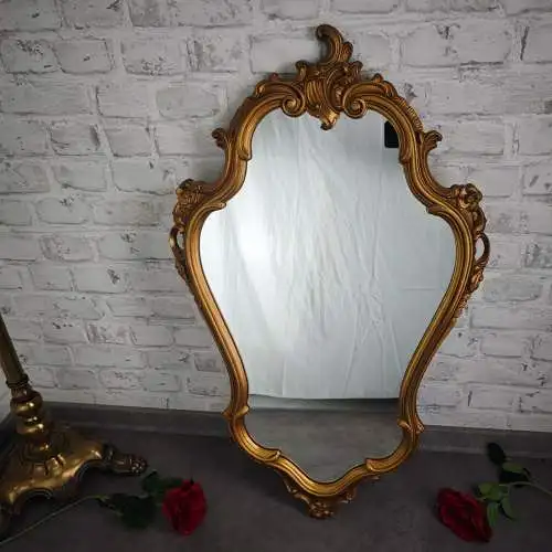 Spiegel Barock Wandspiegel goldfarben 82x51 cm Chippendale Stil mit Ornamenten