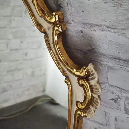 Spiegel Barock Wandspiegel weiß gold geschnitzt Rosen 89x47 cm Shabby Chic Rokok