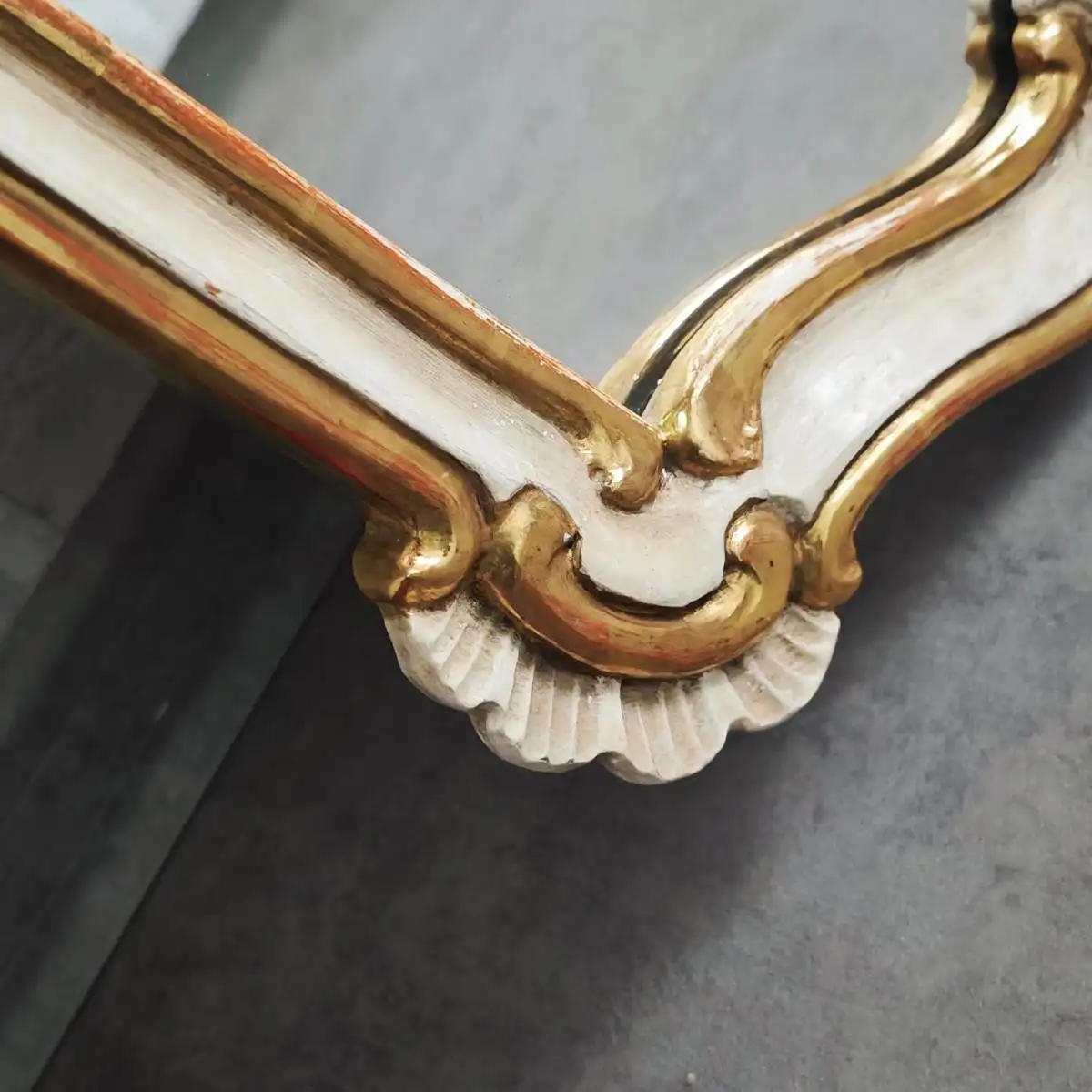 Spiegel Barock Wandspiegel weiß gold geschnitzt Rosen 89x47 cm Shabby Chic Rokok 7