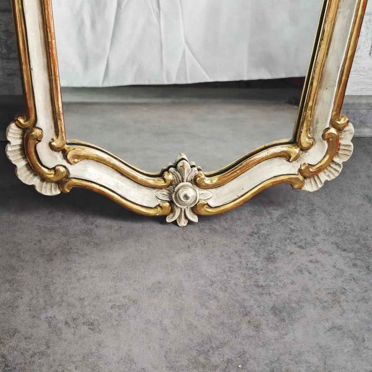 Spiegel Barock Wandspiegel weiß gold geschnitzt Rosen 89x47 cm Shabby Chic Rokok 9