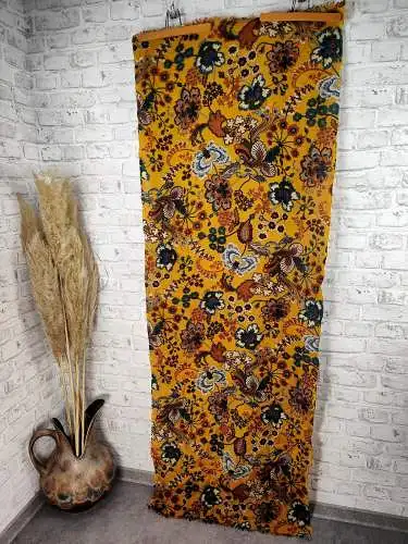 Schal Paisley senfgelb Pashmina floral multicolor Herbst Blumen Tuch Wendeschal 