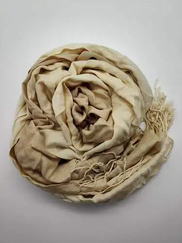 Pashmina ivory natur ecru offwhite Fransen Pastell Winter Schal Tuch Foulard Sch