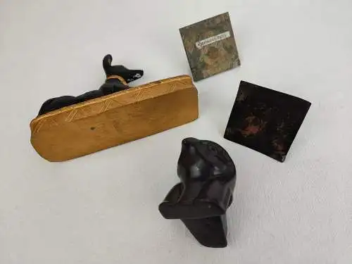 4x Figuren Ägypten altägyptisches Deko Set Regenwaldjaspis Rhyolith Pyramide