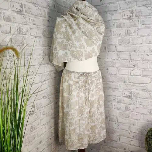 Outfit Set Rock gemustert Baumwolle weiß beige Tuch Sommer