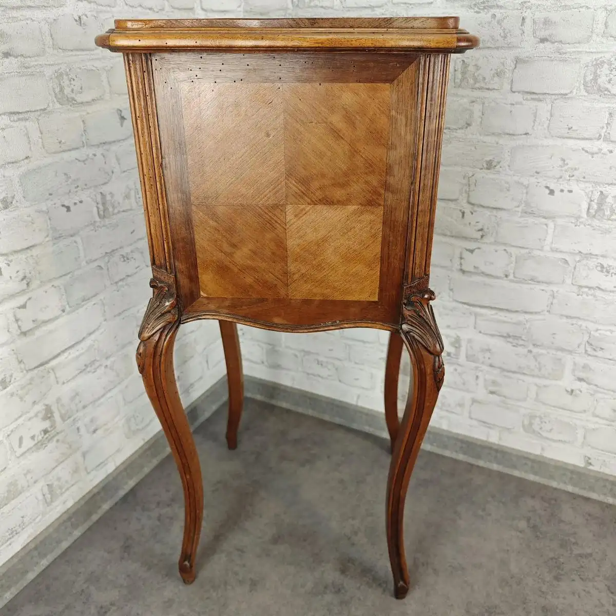 Nachttisch Nachtschränkchen antik Louis XV Stil Beistelltisch barock Holz Marmor 6