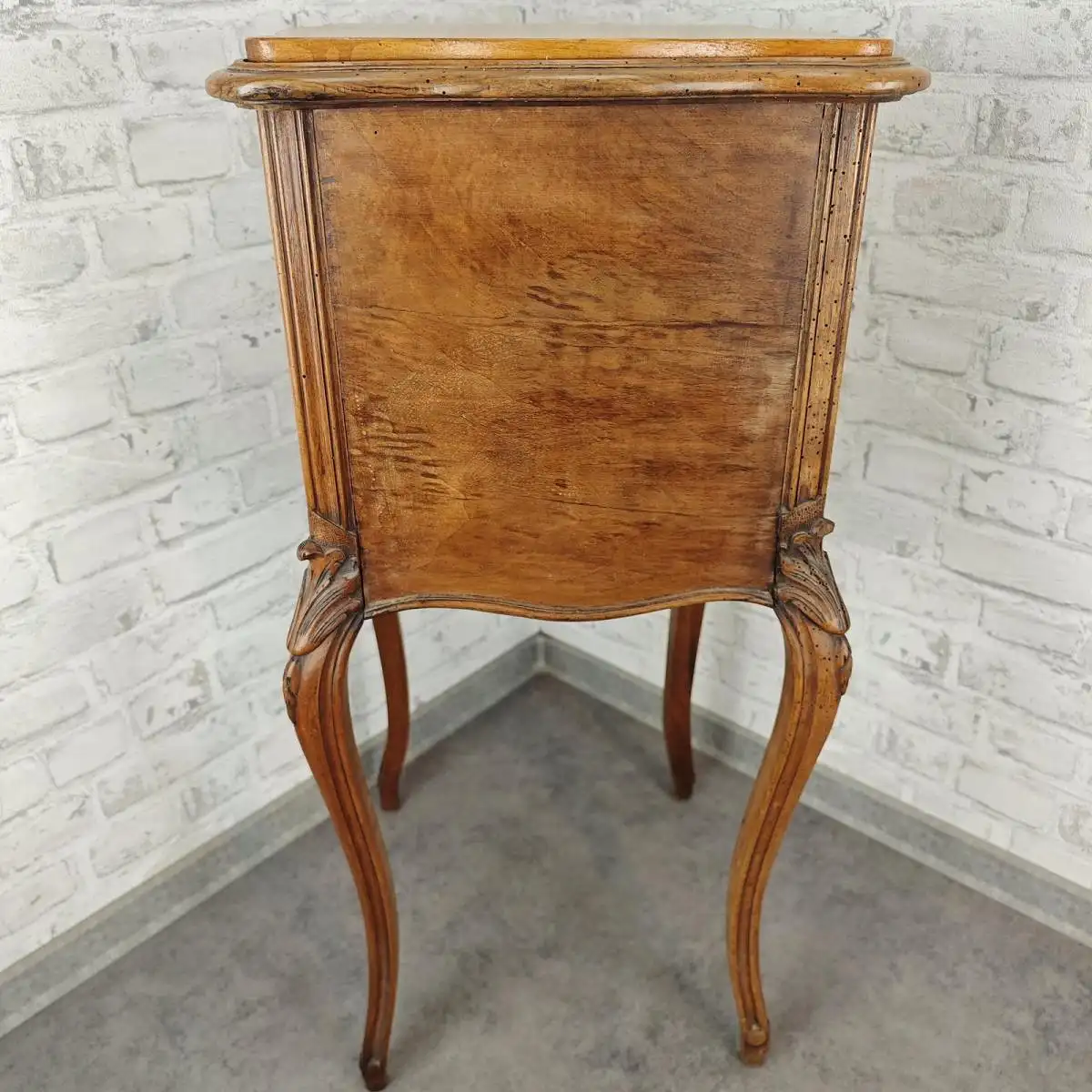 Nachttisch Nachtschränkchen antik Louis XV Stil Beistelltisch barock Holz Marmor 7