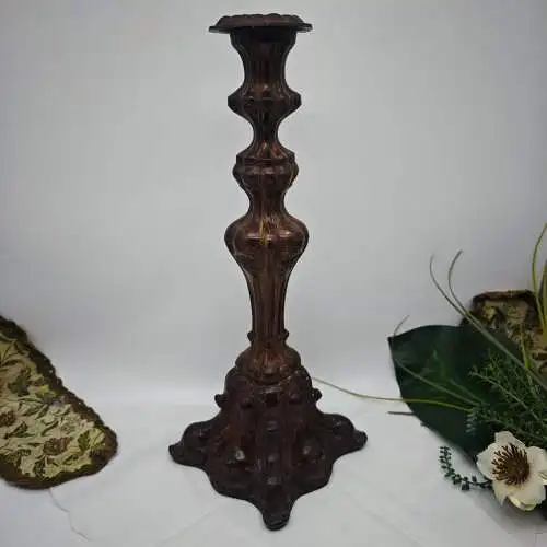 Kerzenständer Barockleuchter Kerzenhalter rotbraun Bronze Kerzenleuchter antik O
