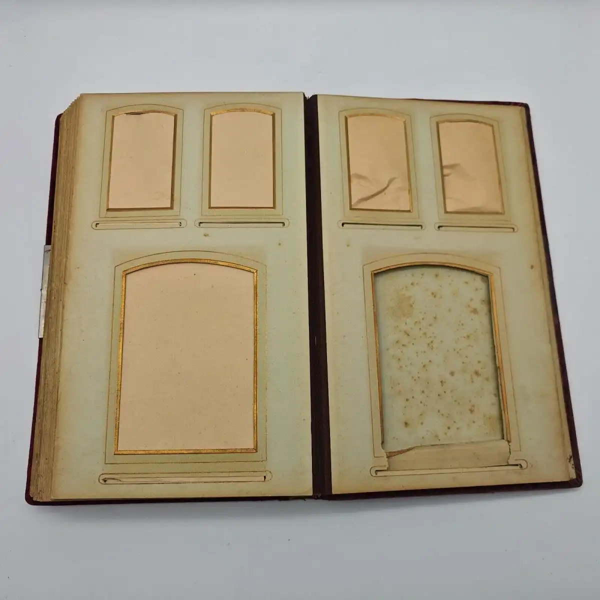 Kabinett-Fotoalbum Jugendstil Applikation Samt rot Foto 1900 Soldaten Kaiserzeit 16