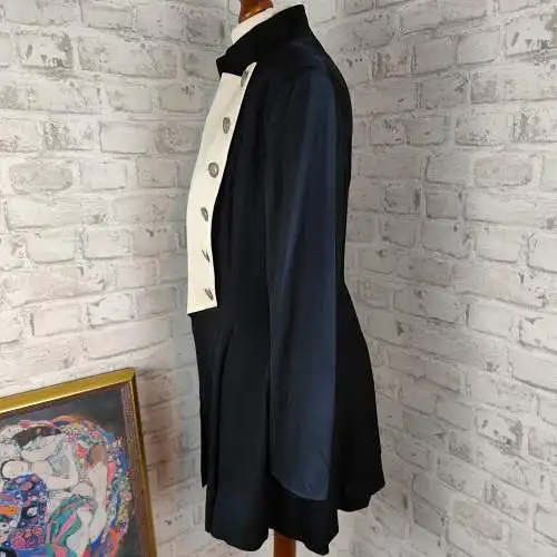 Future Ozbek Jacke Frack Zirkus Pirat 80er Metallknöpfe Kurzmantel Longblazer