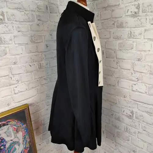 Future Ozbek Jacke Frack Zirkus Pirat 80er Metallknöpfe Kurzmantel Longblazer