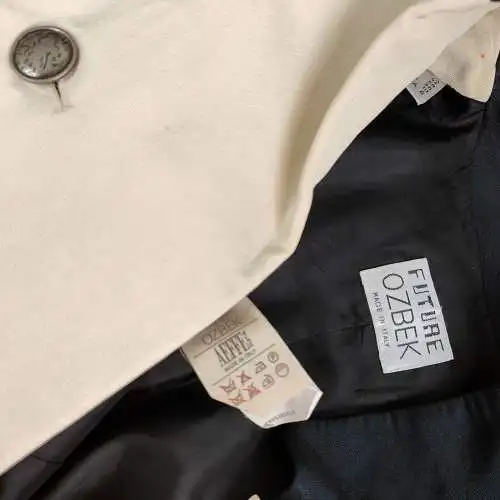 Future Ozbek Jacke Frack Zirkus Pirat 80er Metallknöpfe Kurzmantel Longblazer