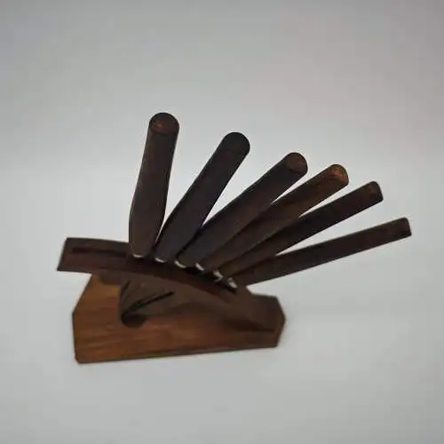 6 Buttermesser Halter Messer Holz Danish Design Midcentury Hygge Scandi Besteck