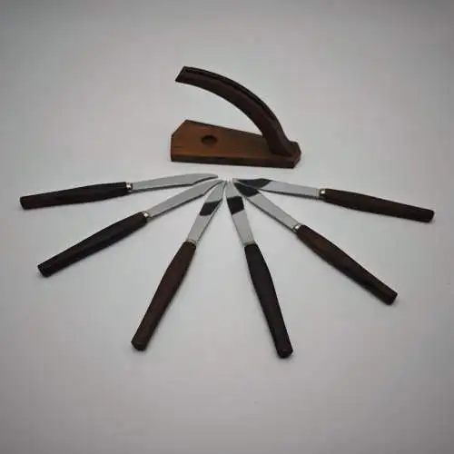 6 Buttermesser Halter Messer Holz Danish Design Midcentury Hygge Scandi Besteck