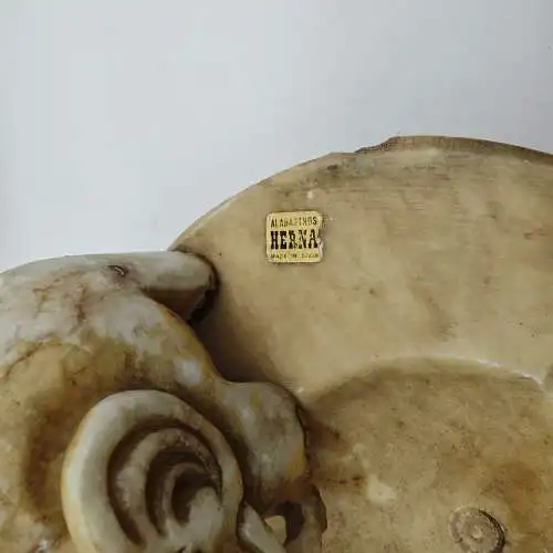 Aschenbecher Alabaster Elefant Spanien geschnitzt Ascher Marmor Mid Century