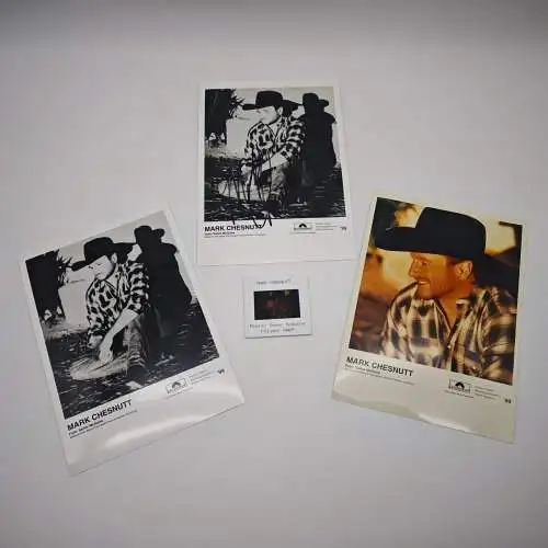 Mark Chesnutt Autogrammkarten Set 1999 Polydor handsigniertes Foto Promo Dia Cou