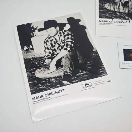 Mark Chesnutt Autogrammkarten Set 1999 Polydor handsigniertes Foto Promo Dia Cou
