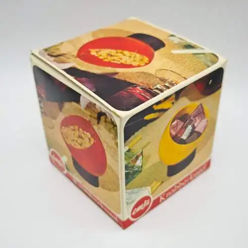 Emsa Knabberkugel rot Kunststoff OVP Space Age Anbietschale 70er Popart West Ger