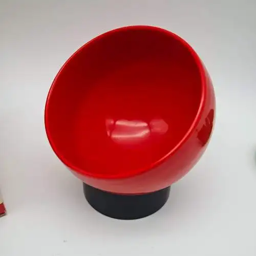 Emsa Knabberkugel rot Kunststoff OVP Space Age Anbietschale 70er Popart West Ger