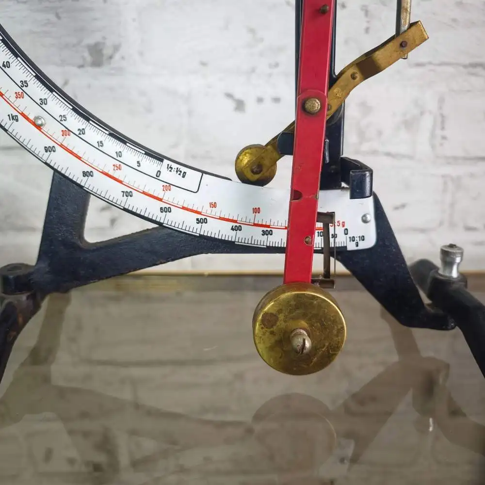 XXL Briefwaage antik Waage Emaille Anzeige Feinwaage bis 2 kg mechanisch Post 1