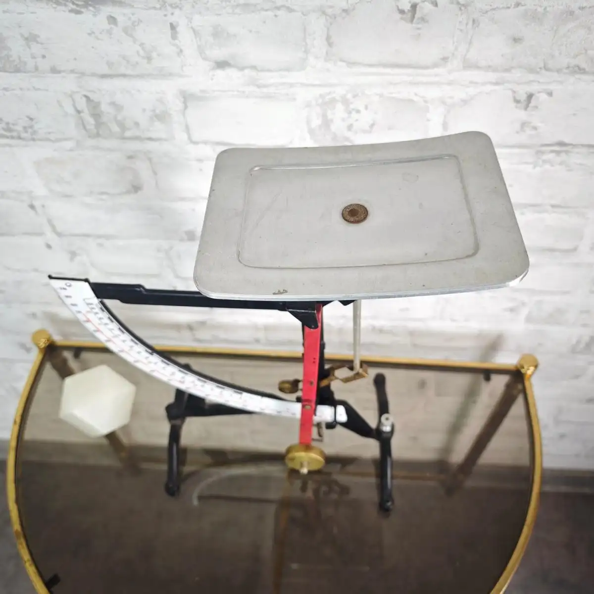 XXL Briefwaage antik Waage Emaille Anzeige Feinwaage bis 2 kg mechanisch Post 3