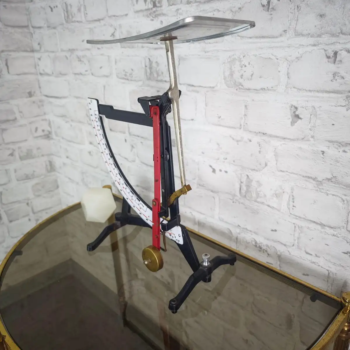 XXL Briefwaage antik Waage Emaille Anzeige Feinwaage bis 2 kg mechanisch Post 4