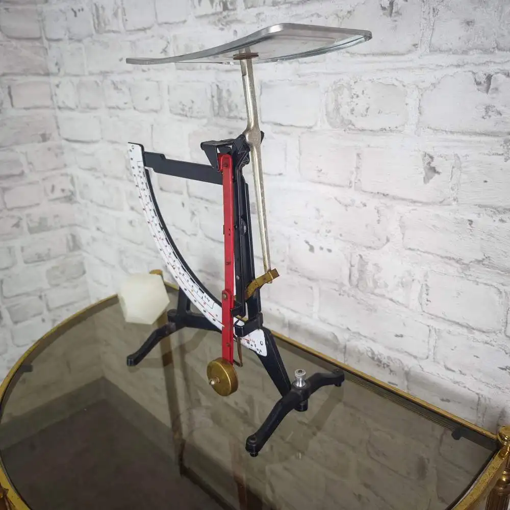 XXL Briefwaage antik Waage Emaille Anzeige Feinwaage bis 2 kg mechanisch Post 4