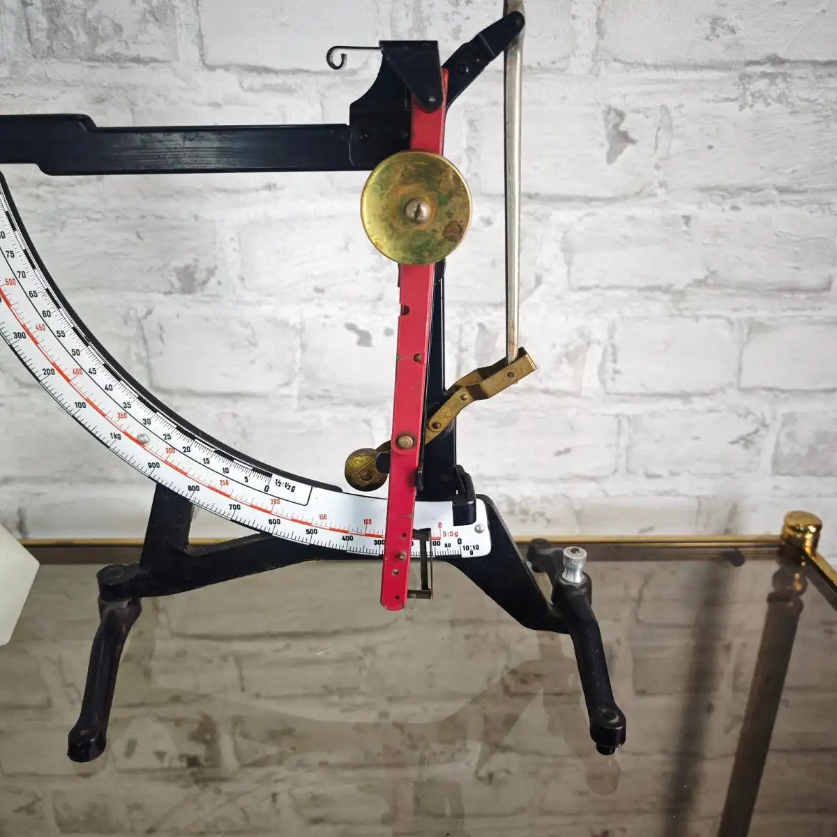 XXL Briefwaage antik Waage Emaille Anzeige Feinwaage bis 2 kg mechanisch Post 5