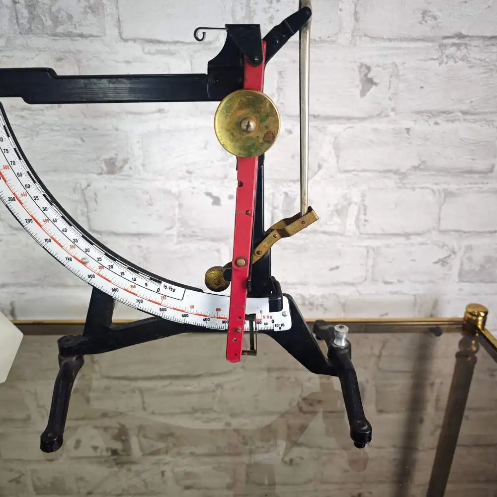 XXL Briefwaage antik Waage Emaille Anzeige Feinwaage bis 2 kg mechanisch Post 5
