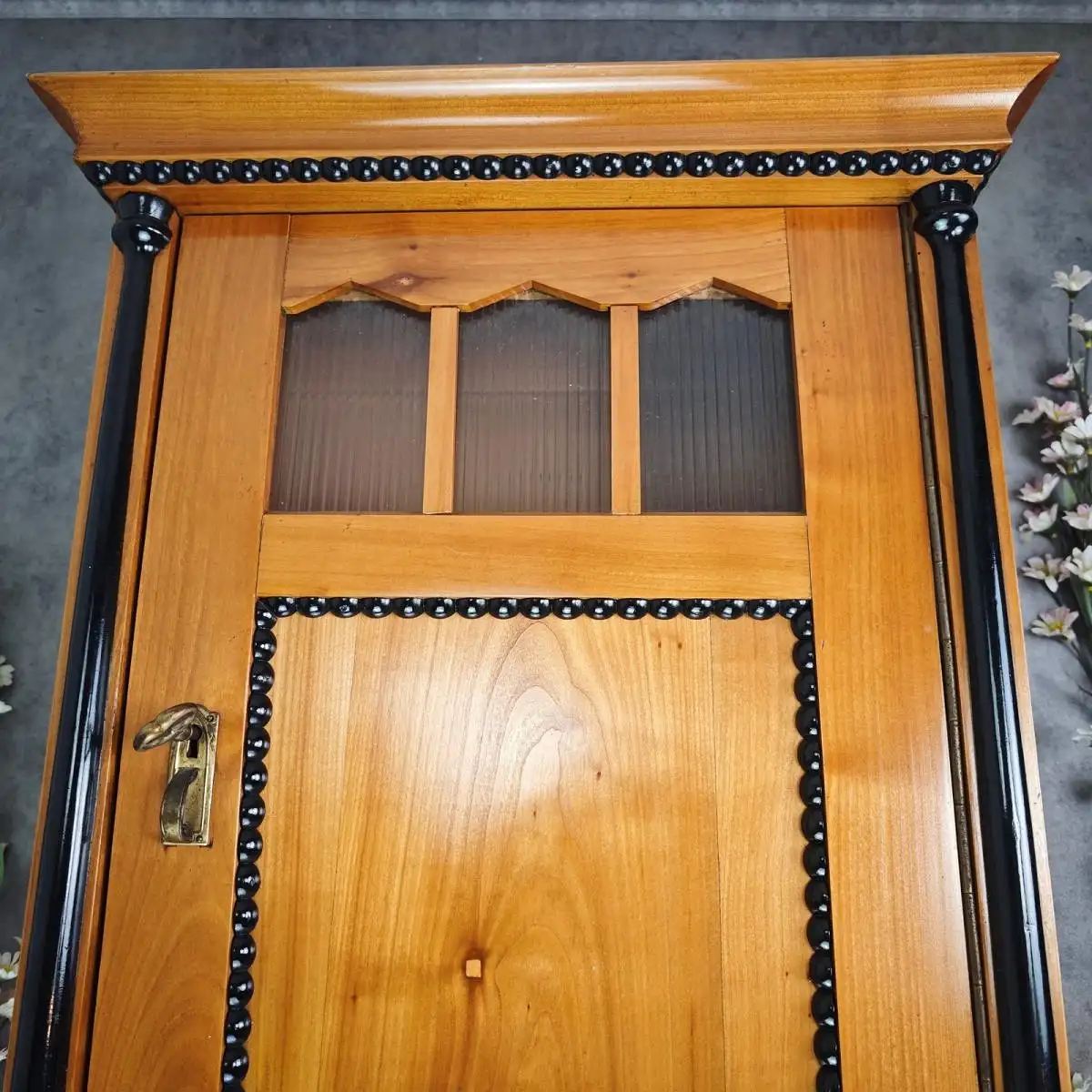Apothekerschrank antik Hängeschrank Kirschholz Gründerzeit Badschrank Vintage 2