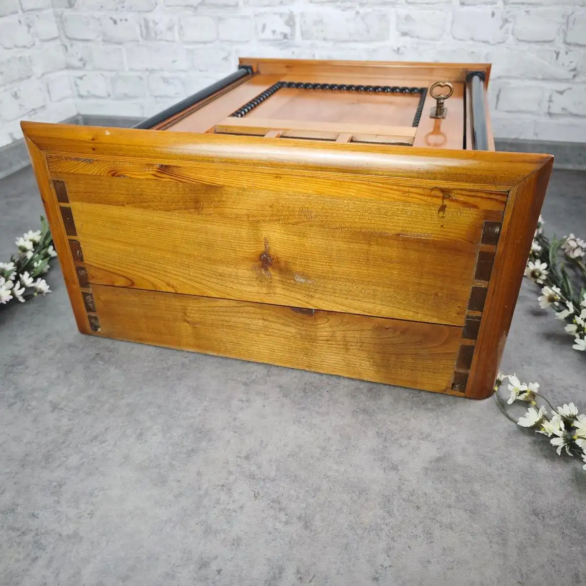 Apothekerschrank antik Hängeschrank Kirschholz Gründerzeit Badschrank Vintage 7
