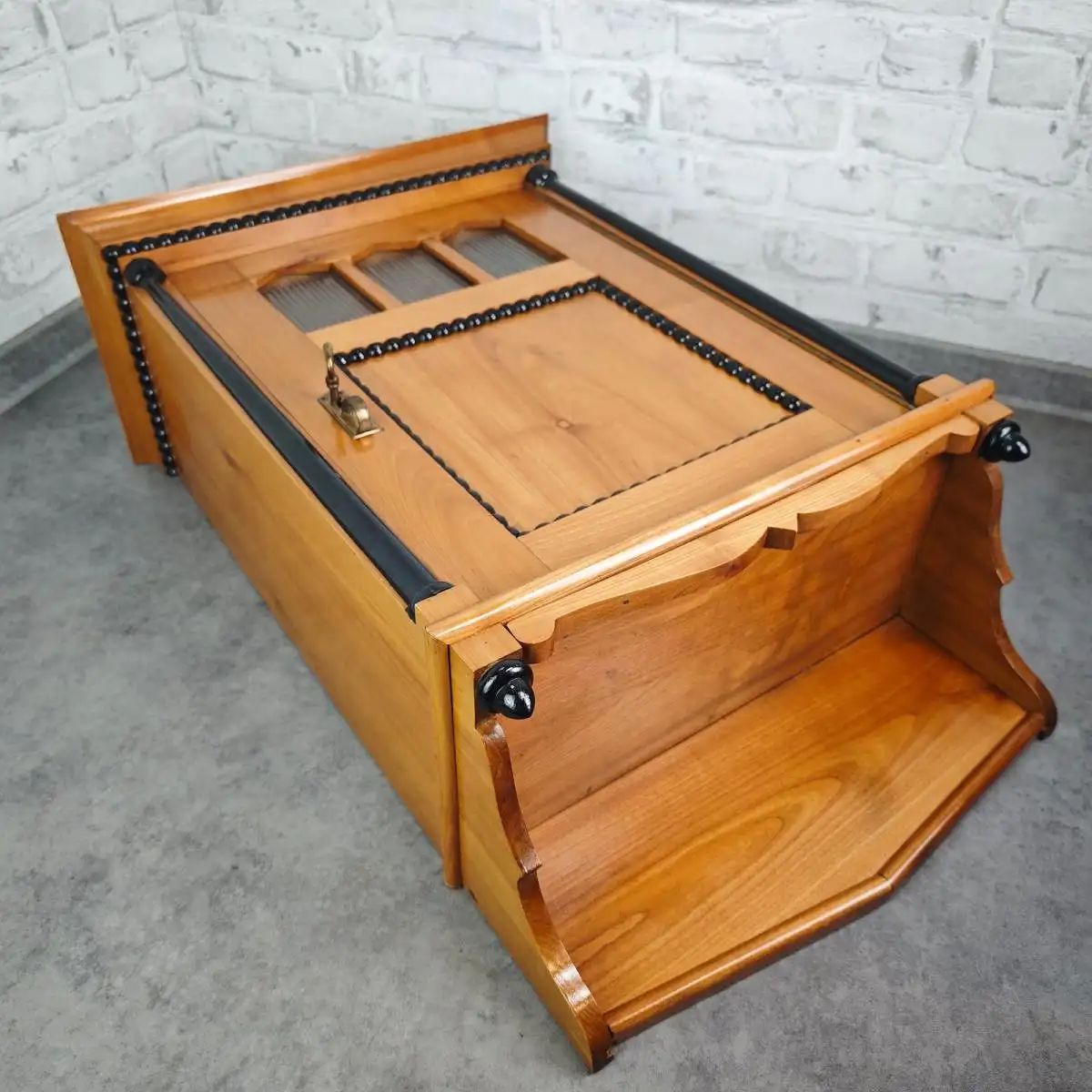 Apothekerschrank antik Hängeschrank Kirschholz Gründerzeit Badschrank Vintage 9