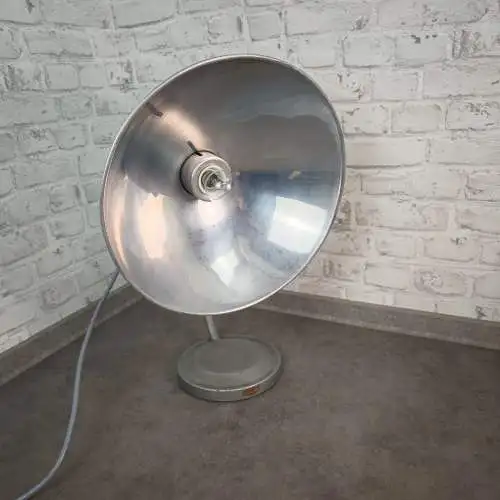 Baumann Stallampe 50er Alu Tischlampe Vintage Wärmelampe Loft E27 verstellbar