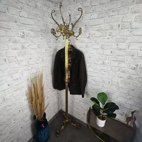 Vintage Garderobenständer Messing gold Hollywood Regency Stil edel italienisch