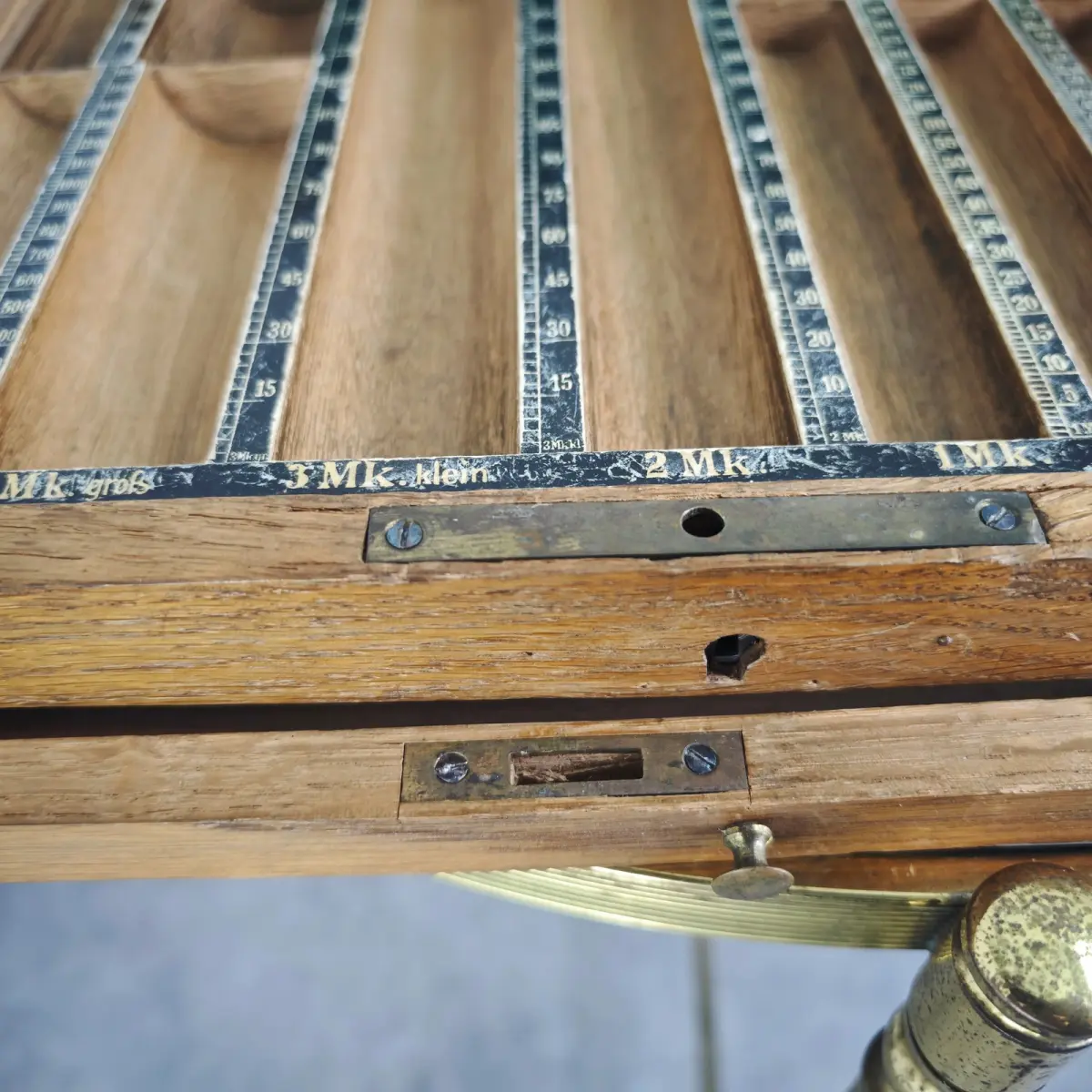 Stiebel Geld Zähl Cassette 11 antik Kasse Münz-Zählbrett Geldkassette WeeNTAGE 5