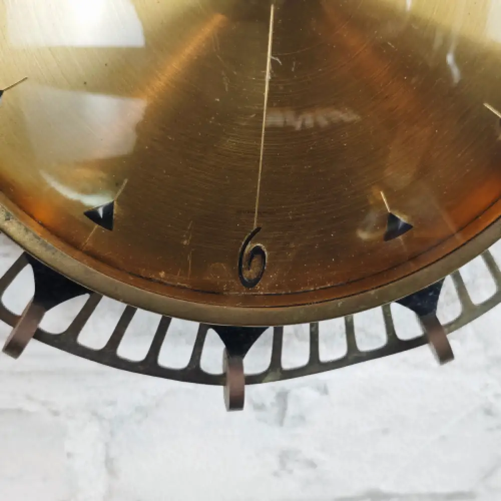 Atlanta Wanduhr 50er Uhr mechanisch Messing Midcentury  Vintage Retro WeeNTAGE 4