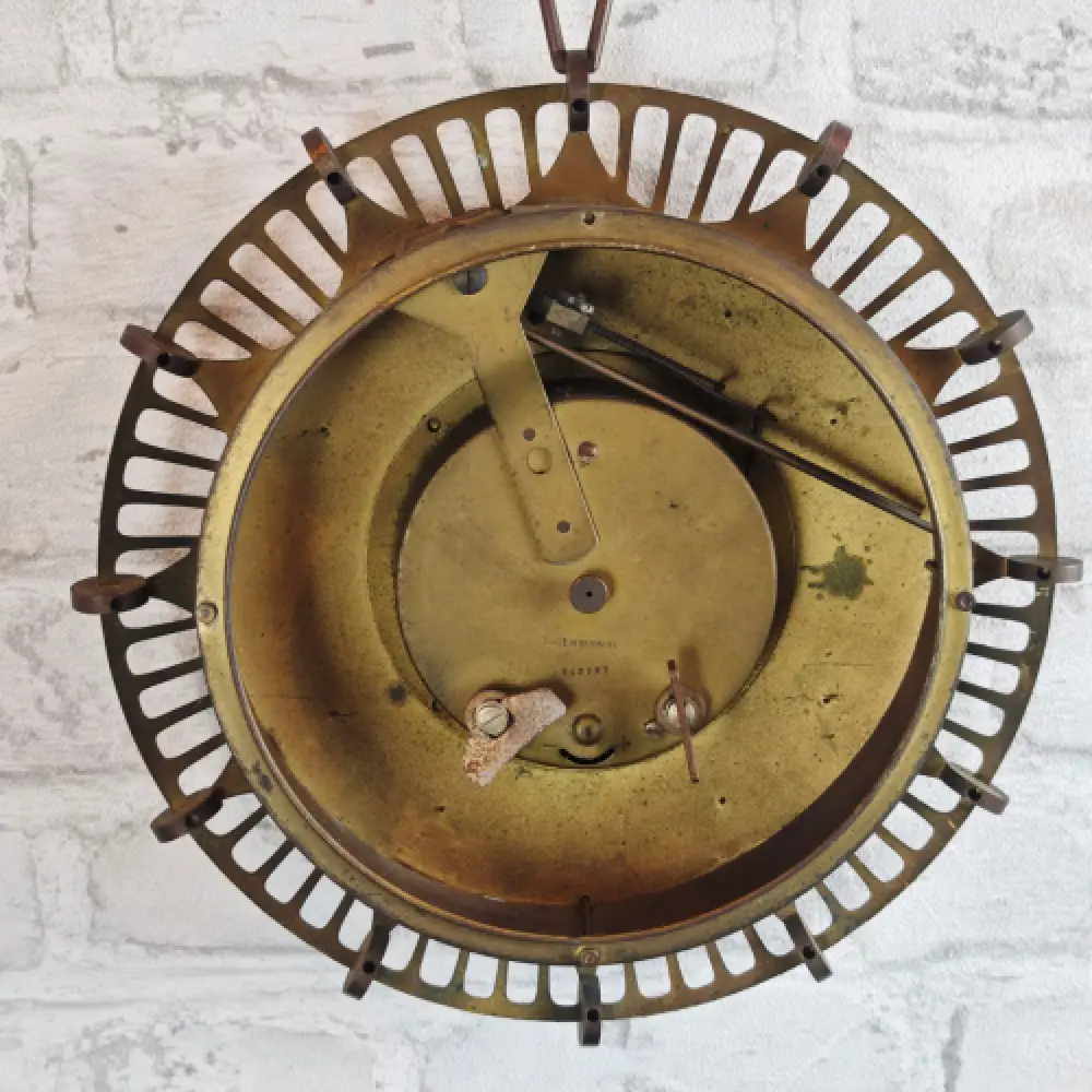 Atlanta Wanduhr 50er Uhr mechanisch Messing Midcentury  Vintage Retro WeeNTAGE 6