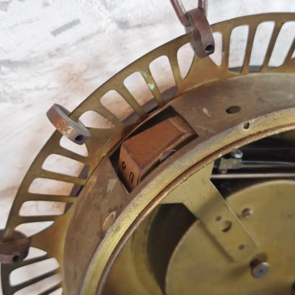 Atlanta Wanduhr 50er Uhr mechanisch Messing Midcentury  Vintage Retro WeeNTAGE 8