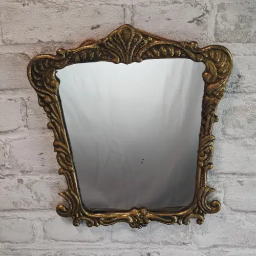 Wandspiegel Messing Barock Muschelornamente Vintage Spiegel Regency WeeNTAGE