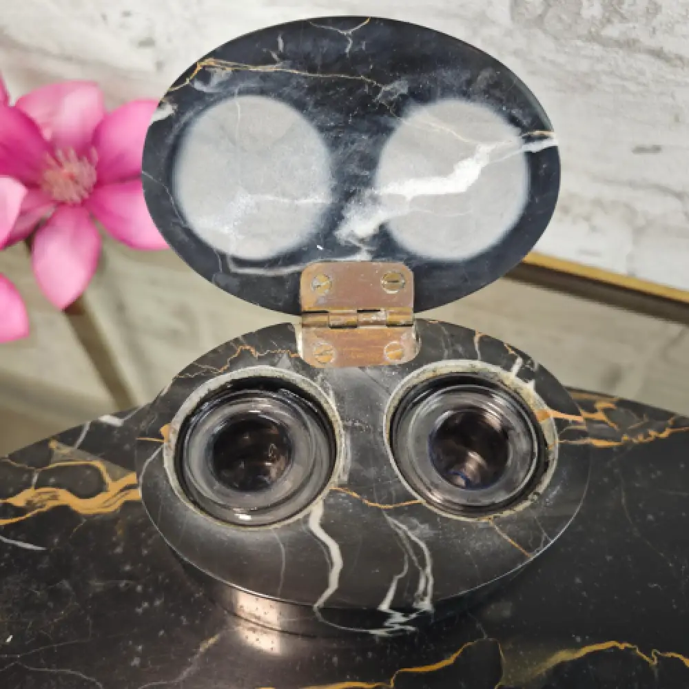 Tintenfass Schreibtischset Marmor Art Deco Glastintenfässer Vintage WeeNTAGE 4