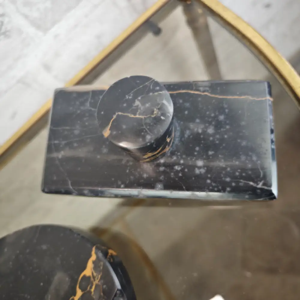 Tintenfass Schreibtischset Marmor Art Deco Glastintenfässer Vintage WeeNTAGE 6