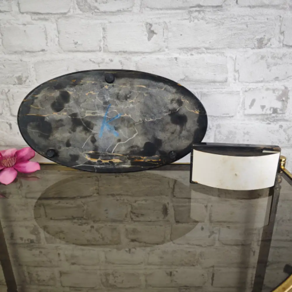 Tintenfass Schreibtischset Marmor Art Deco Glastintenfässer Vintage WeeNTAGE 9