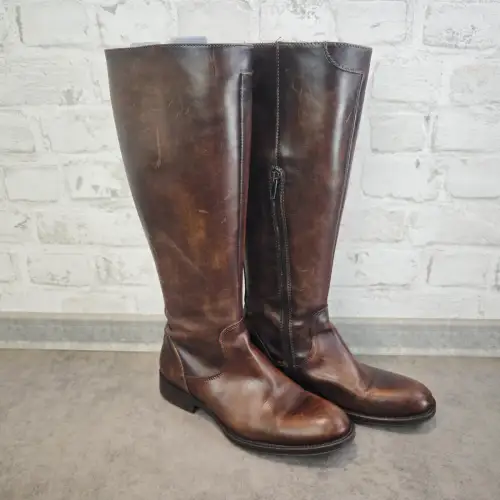 Oxmox Stiefel Braun Leder Damen Gr 37 klassische Lederstiefel WeeNTAGE