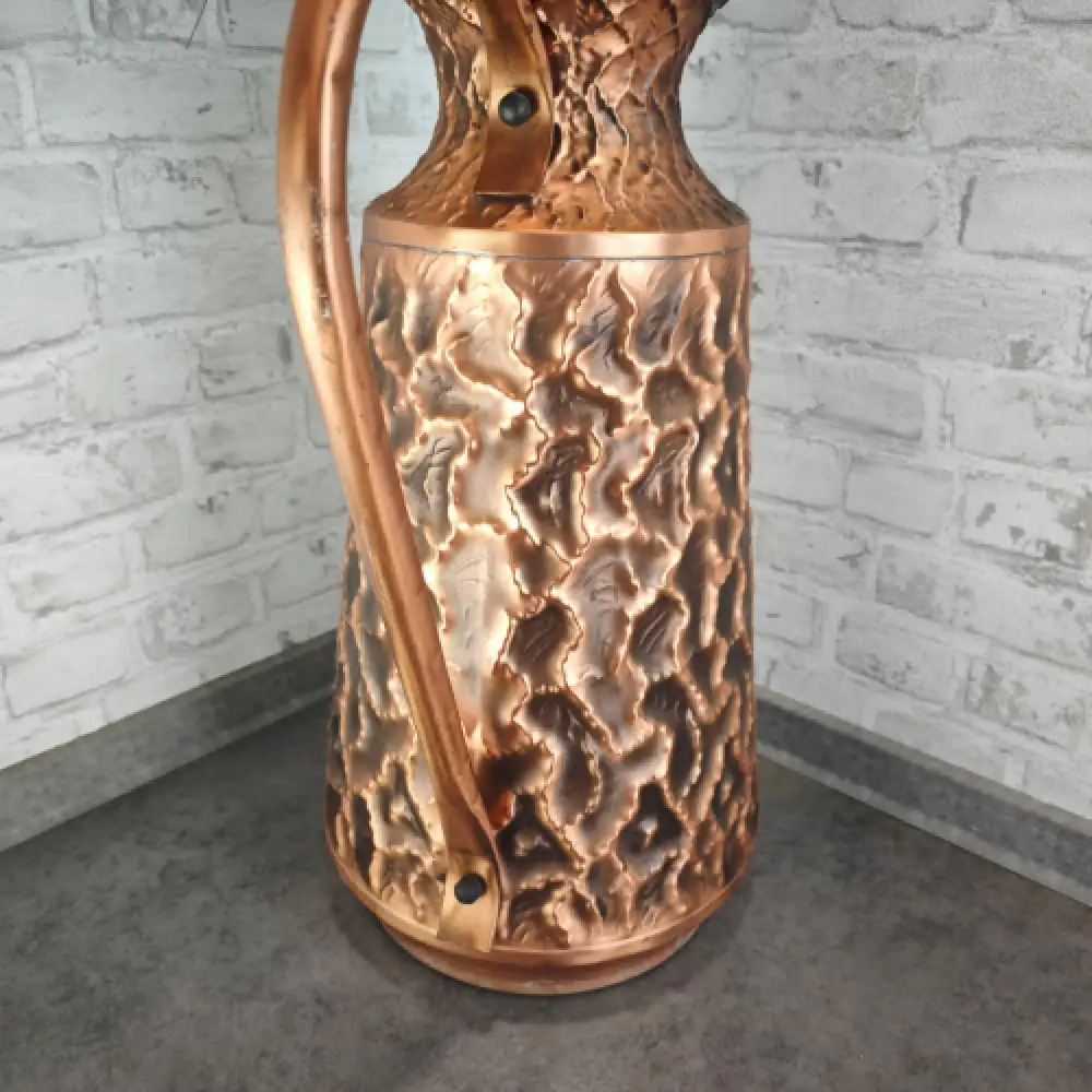 Kupfervase groß Vase Midcentury Bodenvase Relief Schirmständer Vintage WeeNTAGE 5