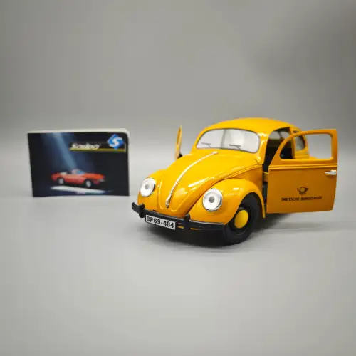 Solido VW Käfer Brezel Bundespost gelb 1:17 Modellauto Metall Diecast WeeNTAGE