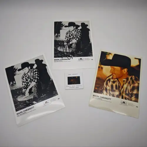 Mark Chesnutt Autogrammkarten Set 1999 Polydor handsigniertes Foto Promo Dia Cou