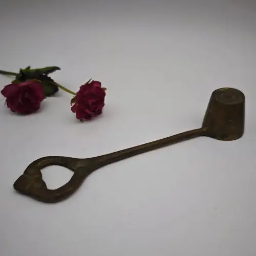 Antiker Kerzenlöscher Messing 15 cm lang verzierter Flammenlöscher Kerze Deko